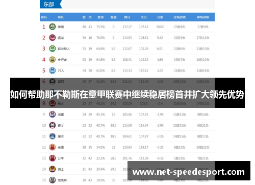 如何帮助那不勒斯在意甲联赛中继续稳居榜首并扩大领先优势