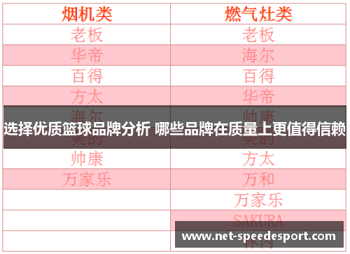 选择优质篮球品牌分析 哪些品牌在质量上更值得信赖